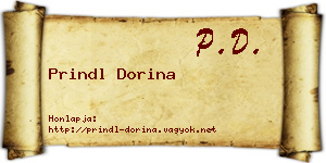 Prindl Dorina névjegykártya